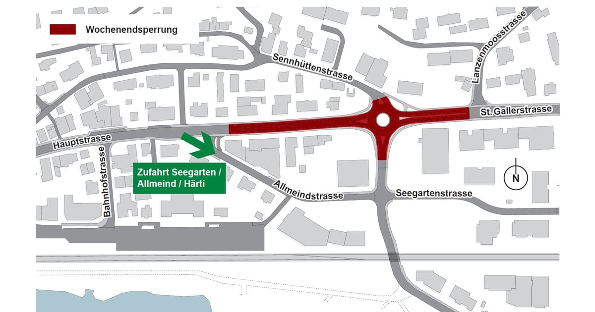 Ortsdurchfahrt Schmerikon wegen Belagssanierung gesperrt