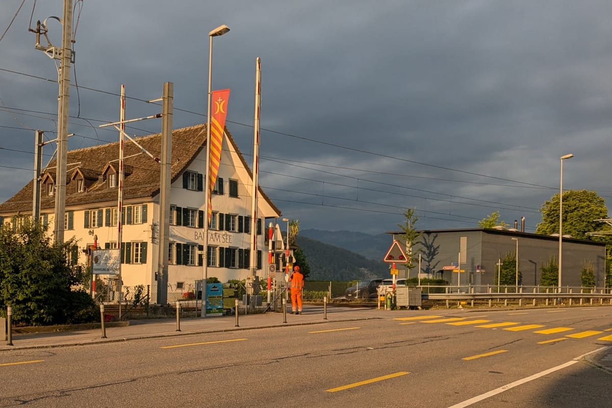 Defekt an der Bahnschranke beim Bad