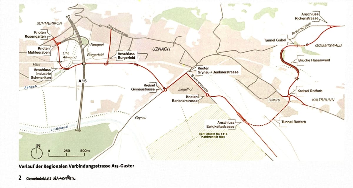 Ja zur Entlastungs/Umfahrungsstrasse A15-Gaster